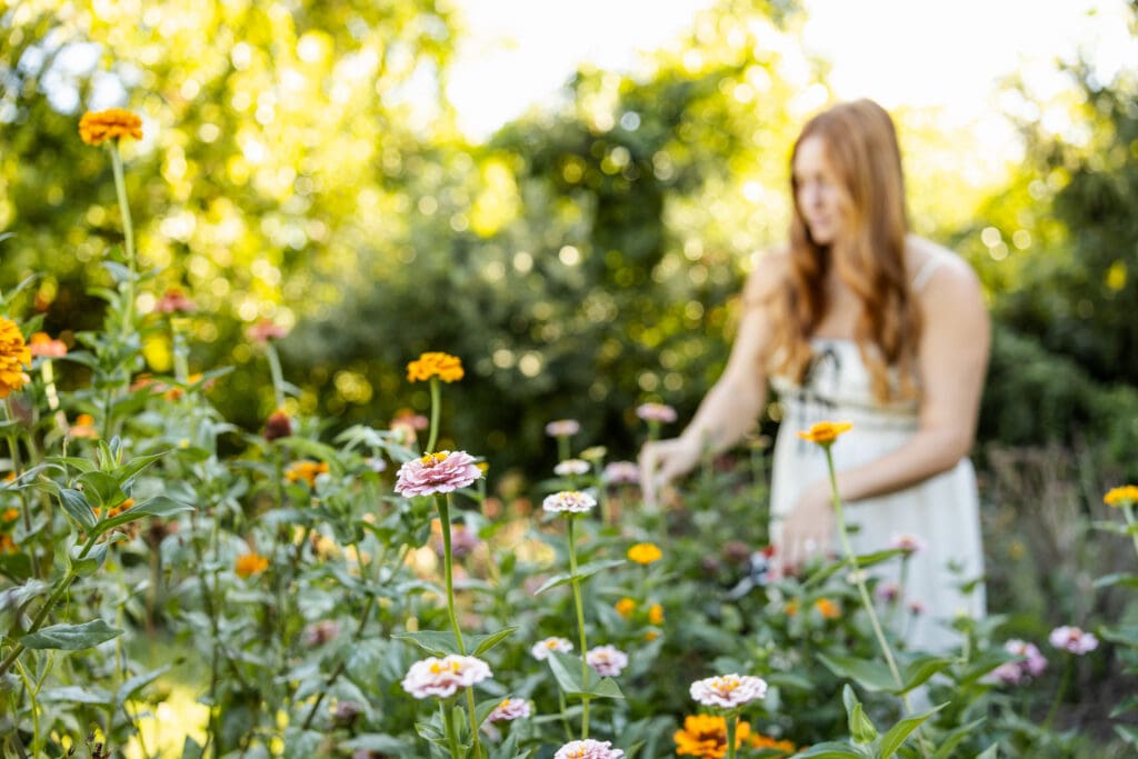 Florist Branding Photography in Boyertown PA at Flower Farm, Wide Background Portrait: Flower Farm
