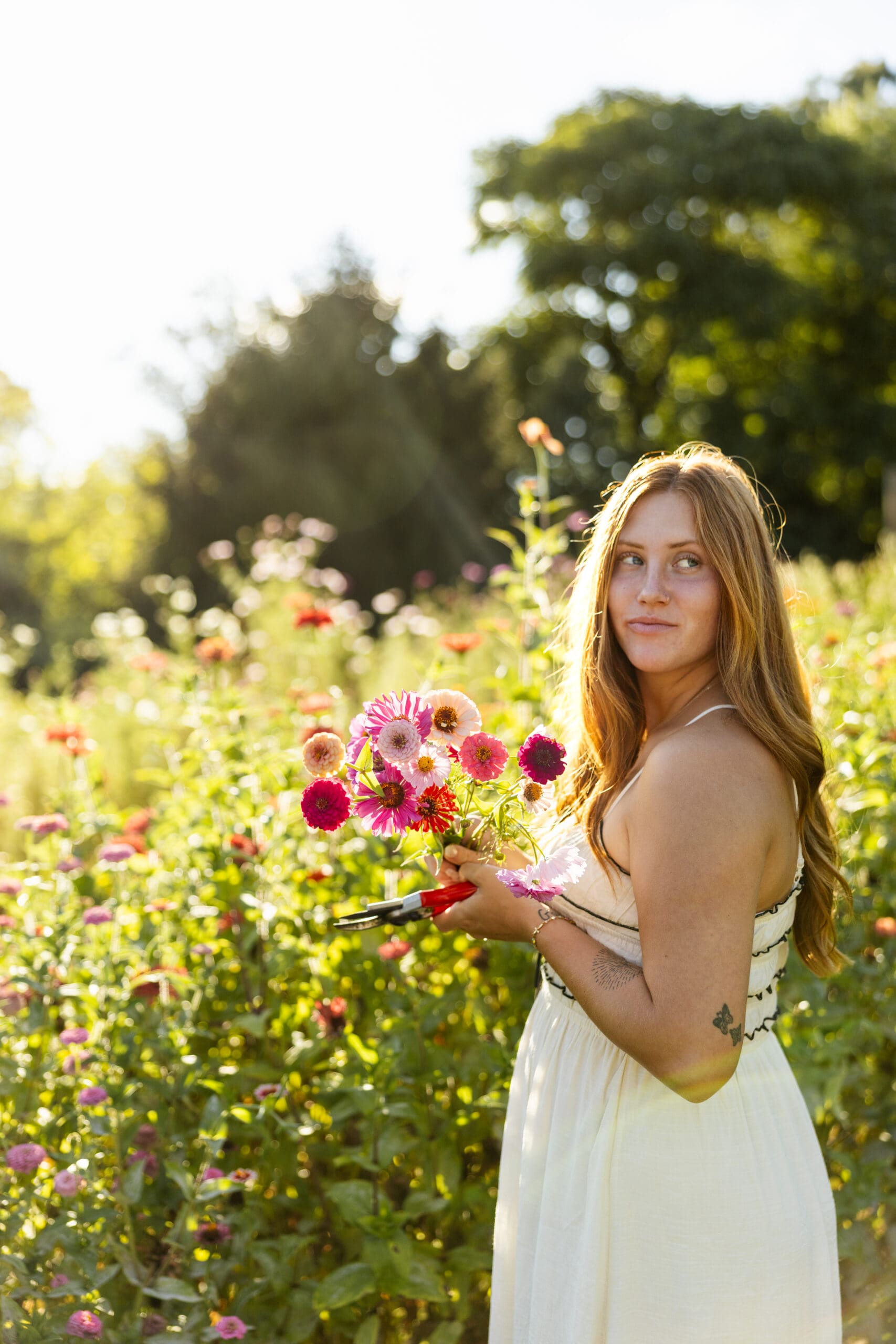 Florist Branding Photography in Boyertown PA at Flower Farm, Bouquet and Headshot Portrait