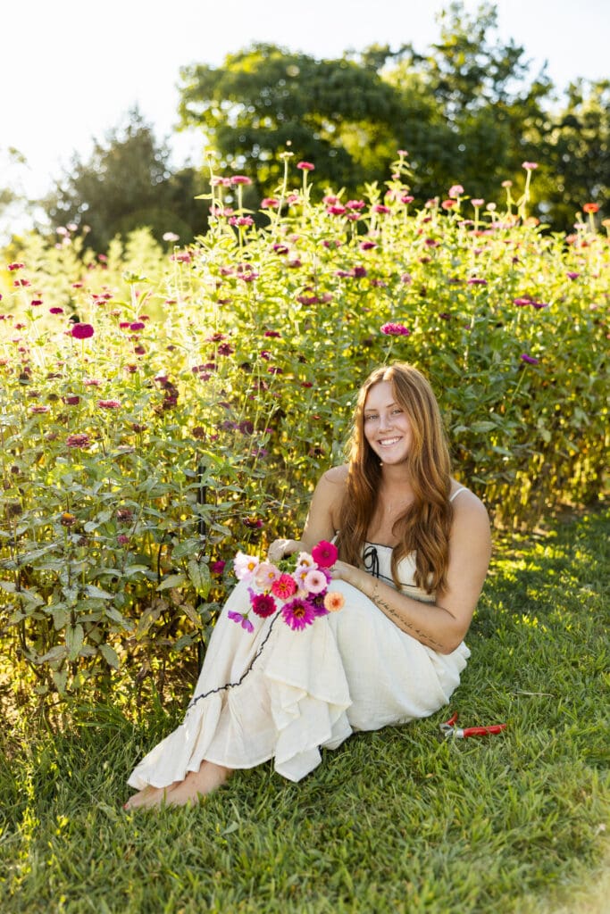Florist Branding Photography in Boyertown PA at Flower Farm, Sitting Portrait